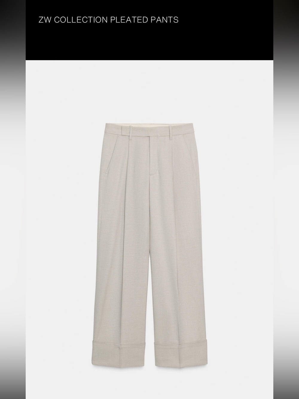 Zara ZW Collection Pleated Pants